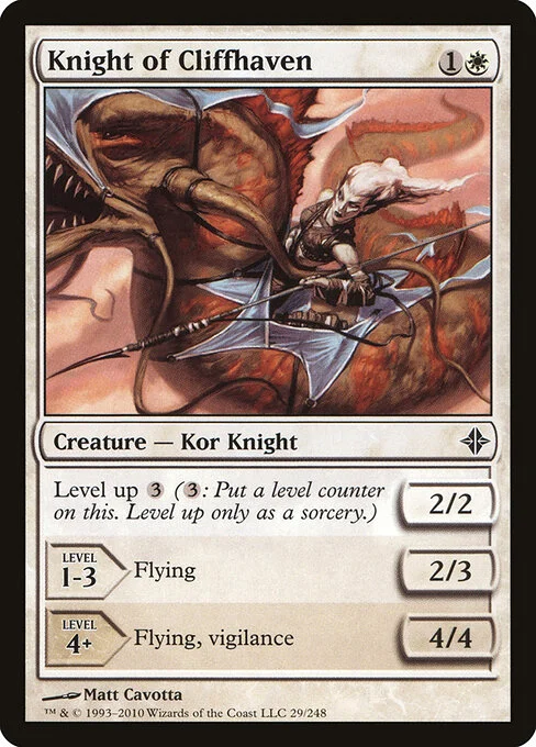 Knight of Cliffhaven, carta Magic di tipo Creature — Kor Knight illustrata da Matt Cavotta