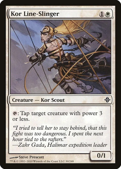 Kor Line-Slinger, carta Magic di tipo Creature — Kor Scout illustrata da Steve Prescott