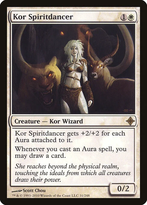 Kor Spiritdancer, carta Magic di tipo Creature — Kor Wizard illustrata da Scott Chou