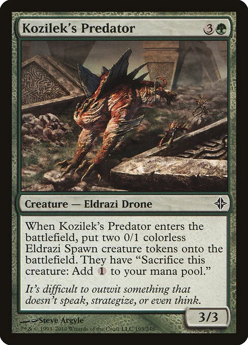 Kozilek's Predator, carta Magic di tipo Creature — Eldrazi Drone illustrata da Steve Argyle