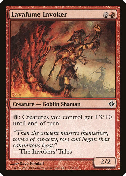 Lavafume Invoker, carta Magic di tipo Creature — Goblin Shaman illustrata da Dave Kendall