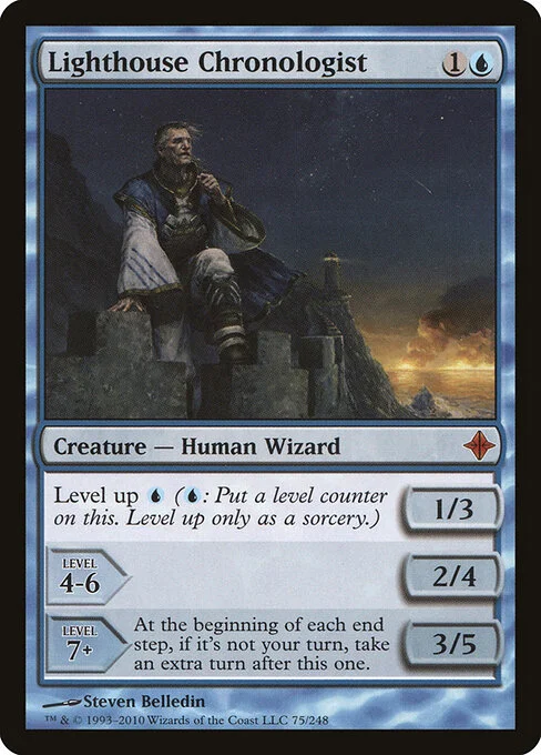 Lighthouse Chronologist, carta Magic di tipo Creature — Human Wizard illustrata da Steven Belledin