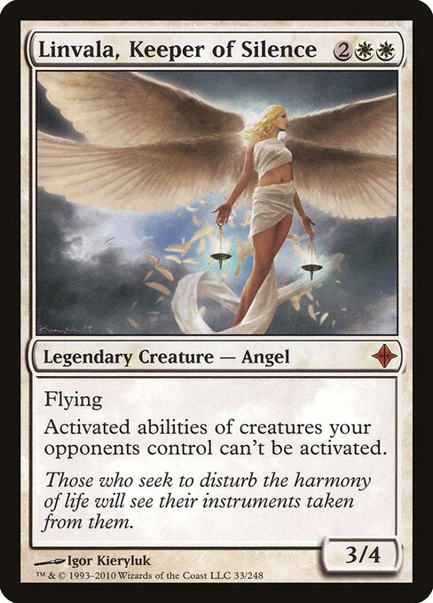 Linvala, Keeper of Silence, carta Magic di tipo Legendary Creature — Angel illustrata da Igor Kieryluk