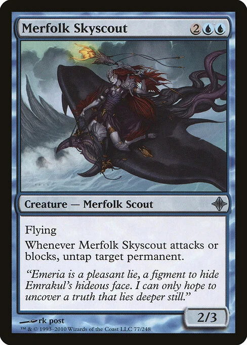 Merfolk Skyscout, carta Magic di tipo Creature — Merfolk Scout illustrata da rk post