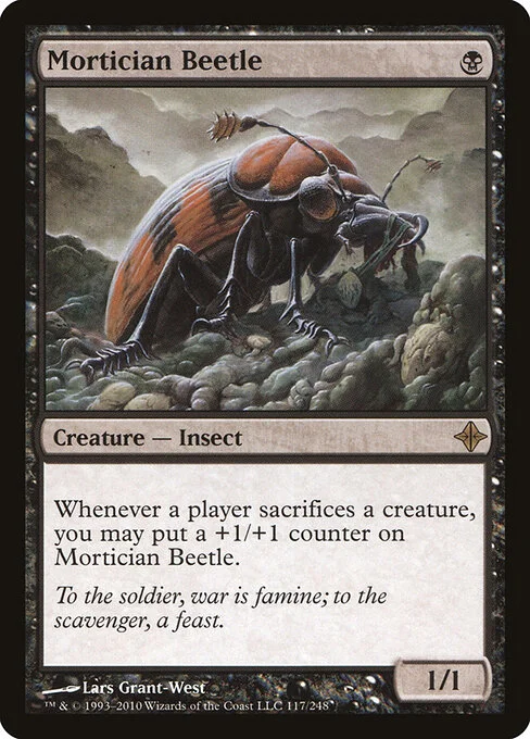 Mortician Beetle, carta Magic di tipo Creature — Insect illustrata da Lars Grant-West
