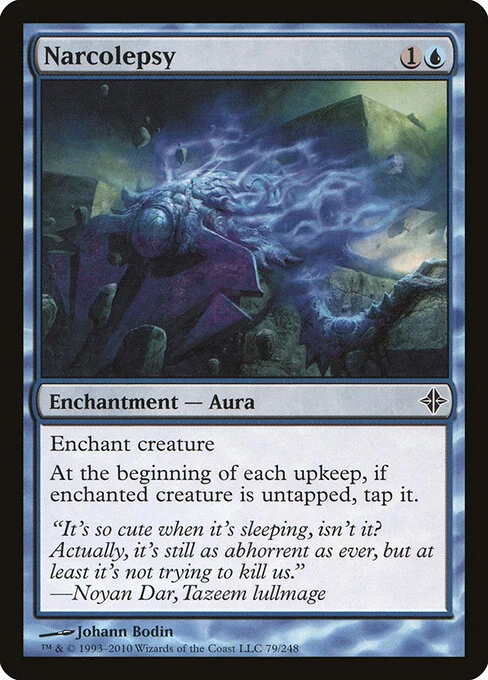 Narcolepsy, carta Magic di tipo Enchantment — Aura illustrata da Johann Bodin