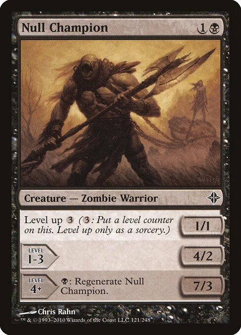Null Champion, carta Magic di tipo Creature — Zombie Warrior illustrata da Chris Rahn