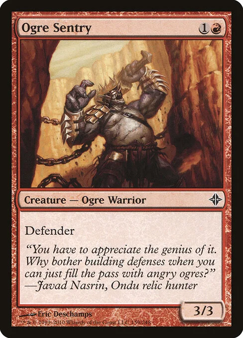 Ogre Sentry, carta Magic di tipo Creature — Ogre Warrior illustrata da Eric Deschamps