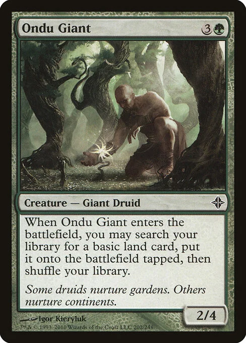 Ondu Giant, carta Magic di tipo Creature — Giant Druid illustrata da Igor Kieryluk