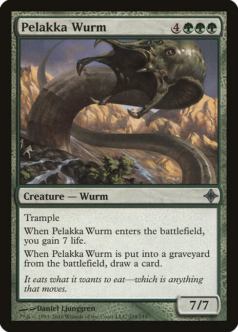 Pelakka Wurm, carta Magic di tipo Creature — Wurm illustrata da Daniel Ljunggren