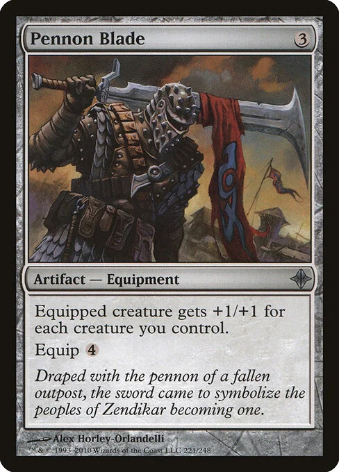 Pennon Blade, carta Magic di tipo Artifact — Equipment illustrata da Alex Horley-Orlandelli