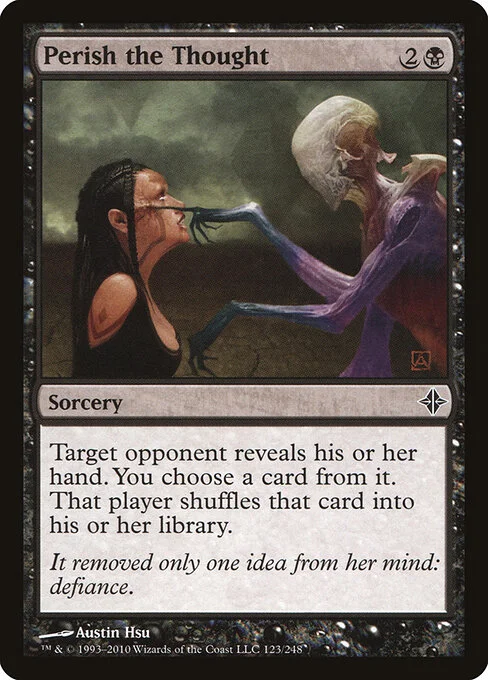 Perish the Thought, carta Magic di tipo Sorcery illustrata da Austin Hsu
