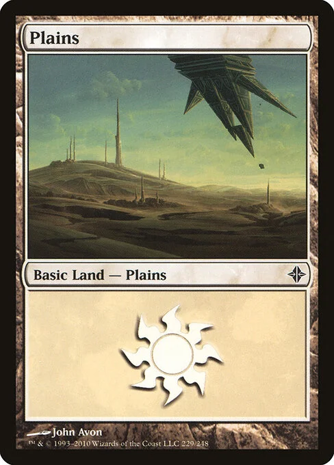 Plains, carta Magic di tipo Basic Land — Plains illustrata da John Avon