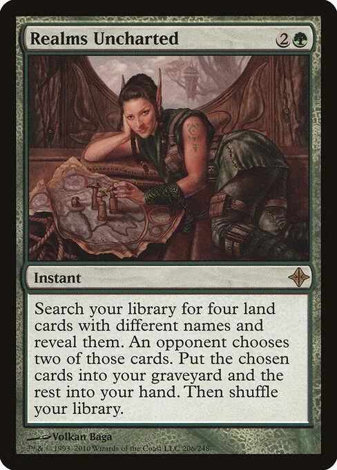 Realms Uncharted, carta Magic di tipo Instant illustrata da Volkan Baǵa