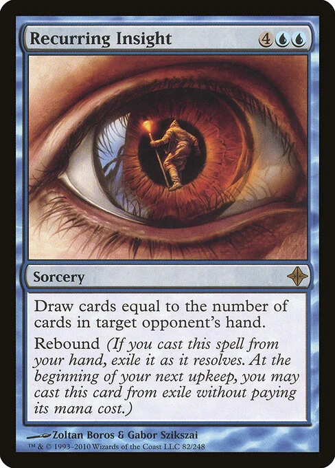 Recurring Insight, carta Magic di tipo Sorcery illustrata da Zoltan Boros & Gabor Szikszai