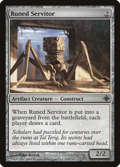 Runed Servitor, carta Magic di tipo Artifact Creature — Construct illustrata da Mike Bierek