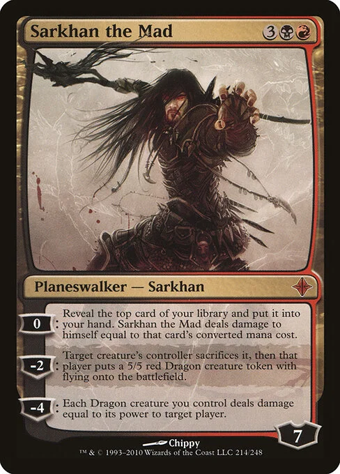 Sarkhan the Mad, carta Magic di tipo Legendary Planeswalker — Sarkhan illustrata da Chippy