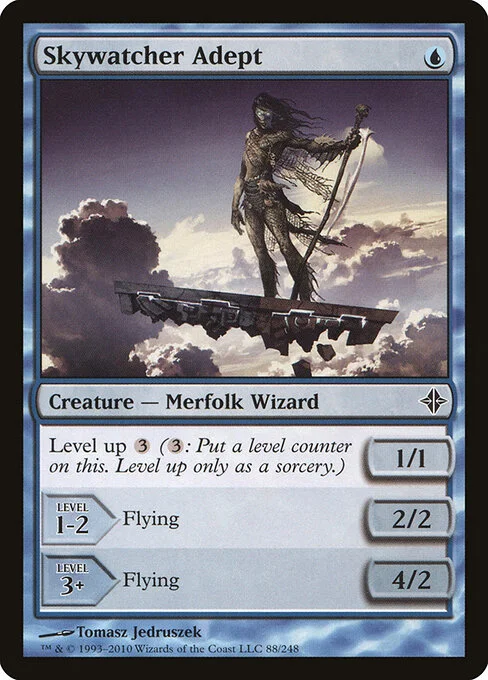 Skywatcher Adept, carta Magic di tipo Creature — Merfolk Wizard illustrata da Tomasz Jedruszek