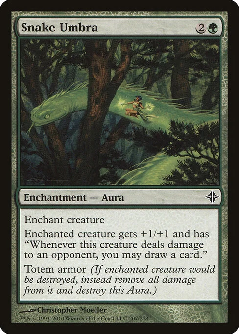 Snake Umbra, carta Magic di tipo Enchantment — Aura illustrata da Christopher Moeller