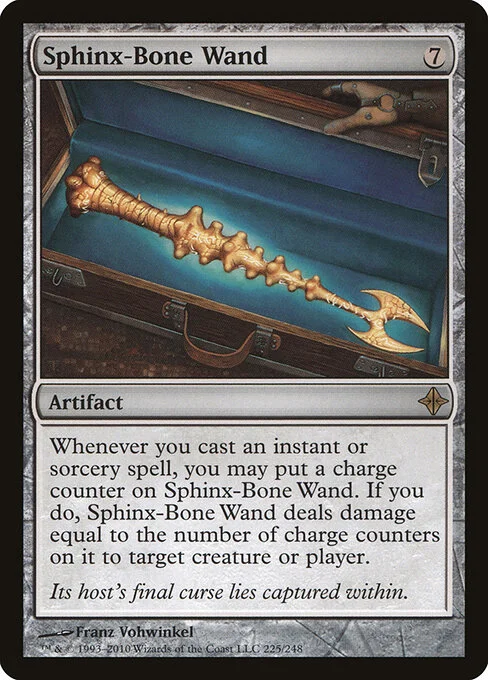 Sphinx-Bone Wand, carta Magic di tipo Artifact illustrata da Franz Vohwinkel