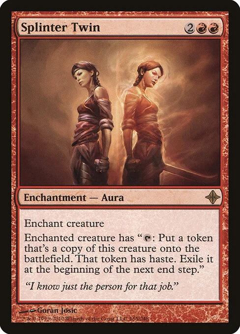 Splinter Twin, carta Magic di tipo Enchantment — Aura illustrata da Goran Josic