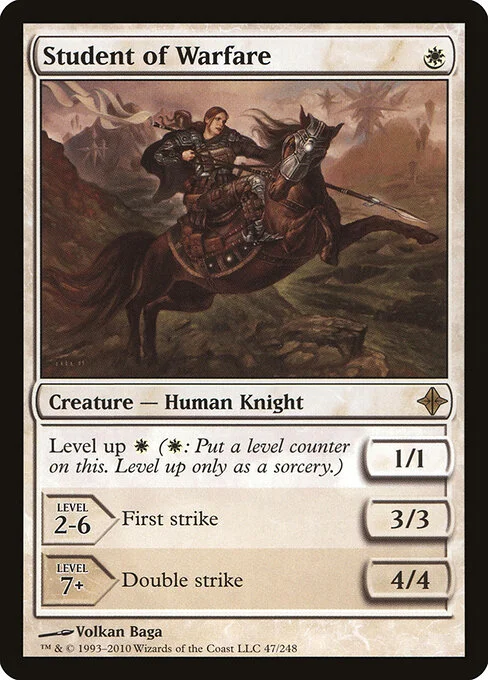 Student of Warfare, carta Magic di tipo Creature — Human Knight illustrata da Volkan Baǵa