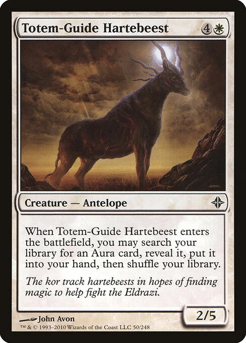 Totem-Guide Hartebeest, carta Magic di tipo Creature — Antelope illustrata da John Avon