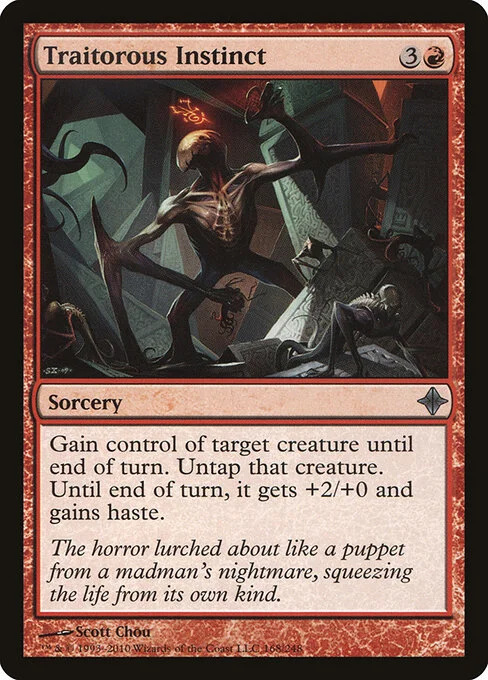 Traitorous Instinct, carta Magic di tipo Sorcery illustrata da Scott Chou