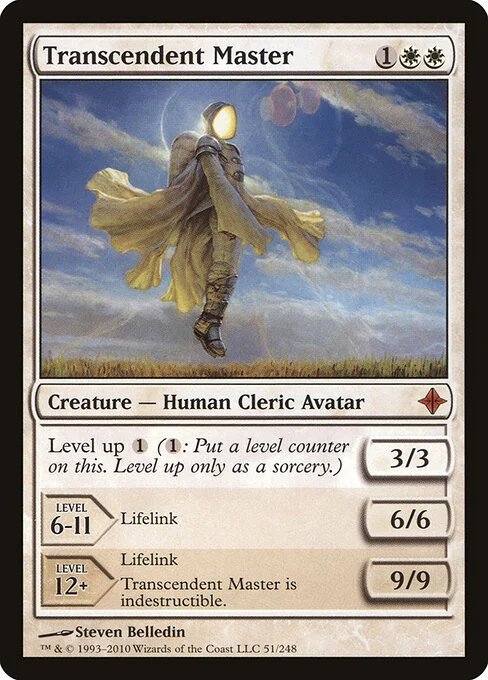 Transcendent Master, carta Magic di tipo Creature — Human Cleric Avatar illustrata da Steven Belledin