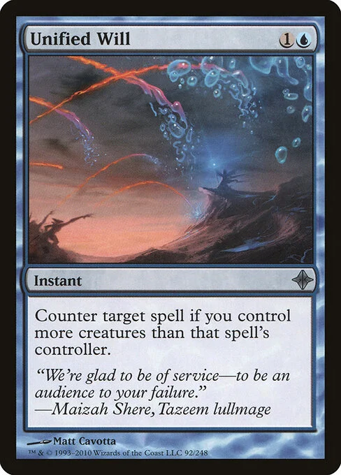 Unified Will, carta Magic di tipo Instant illustrata da Matt Cavotta
