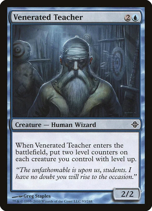 Venerated Teacher, carta Magic di tipo Creature — Human Wizard illustrata da Greg Staples