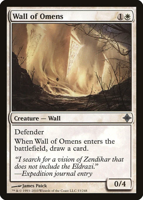 Wall of Omens, carta Magic di tipo Creature — Wall illustrata da James Paick
