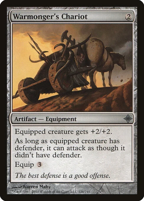 Warmonger's Chariot, carta Magic di tipo Artifact — Equipment illustrata da Warren Mahy