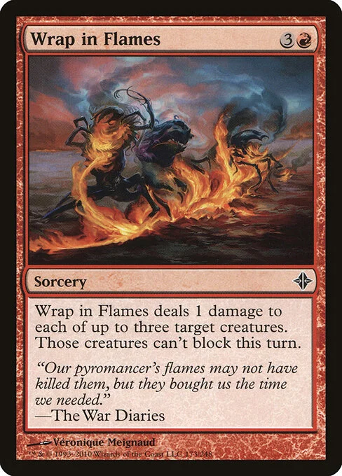Wrap in Flames, carta Magic di tipo Sorcery illustrata da Véronique Meignaud