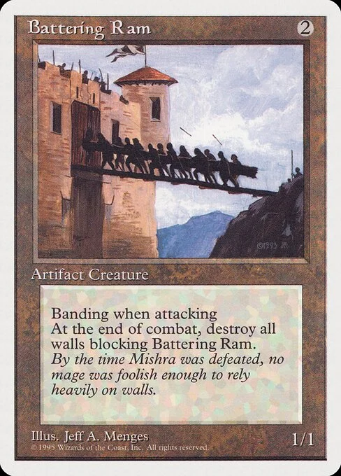 Battering Ram, carta Magic di tipo Artifact Creature — Construct illustrata da Jeff A. Menges