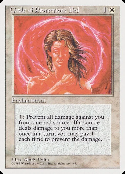 Circle of Protection: Red, carta Magic di tipo Enchantment illustrata da Mark Tedin