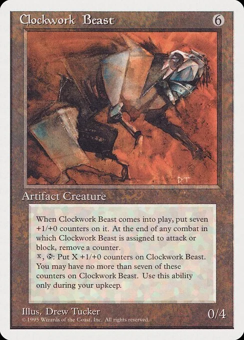 Clockwork Beast, carta Magic di tipo Artifact Creature — Beast illustrata da Drew Tucker