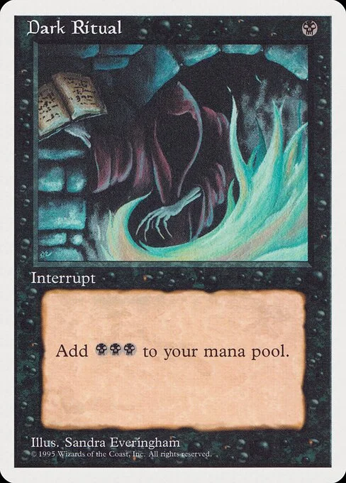 Dark Ritual, carta Magic di tipo Instant illustrata da Sandra Everingham