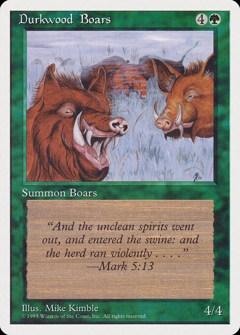 Durkwood Boars, carta Magic di tipo Creature — Boar illustrata da Mike Kimble