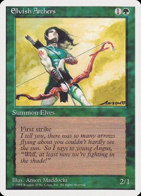 Elvish Archers, carta Magic di tipo Creature — Elf Archer illustrata da Anson Maddocks