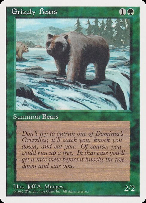 Grizzly Bears, carta Magic di tipo Creature — Bear illustrata da Jeff A. Menges