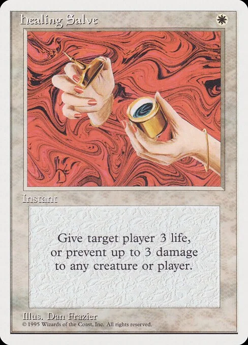 Healing Salve, carta Magic di tipo Instant illustrata da Dan Frazier