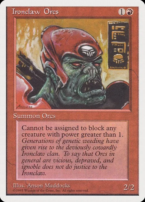 Ironclaw Orcs, carta Magic di tipo Creature — Orc illustrata da Anson Maddocks