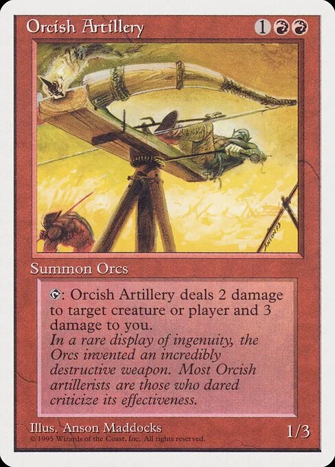 Orcish Artillery, carta Magic di tipo Creature — Orc Warrior illustrata da Anson Maddocks