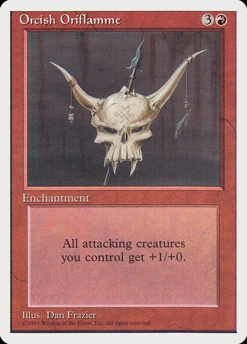 Orcish Oriflamme, carta Magic di tipo Enchantment illustrata da Dan Frazier