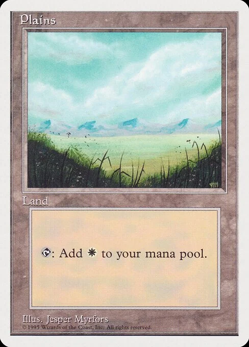Plains, carta Magic di tipo Basic Land — Plains illustrata da Jesper Myrfors