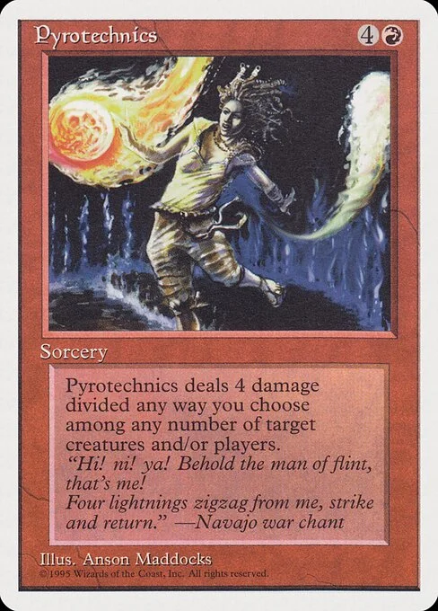 Pyrotechnics, carta Magic di tipo Sorcery illustrata da Anson Maddocks