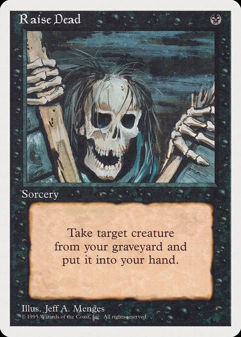 Raise Dead, carta Magic di tipo Sorcery illustrata da Jeff A. Menges