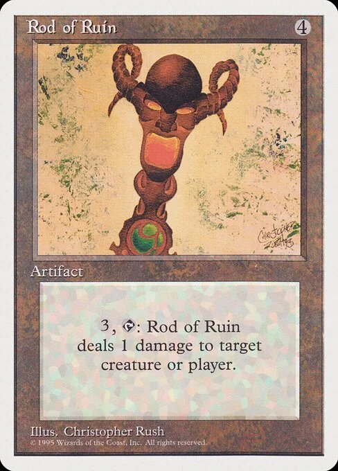 Rod of Ruin, carta Magic di tipo Artifact illustrata da Christopher Rush
