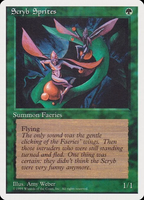 Scryb Sprites, carta Magic di tipo Creature — Faerie illustrata da Amy Weber